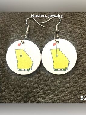 Yellow Georgia Map Earrings